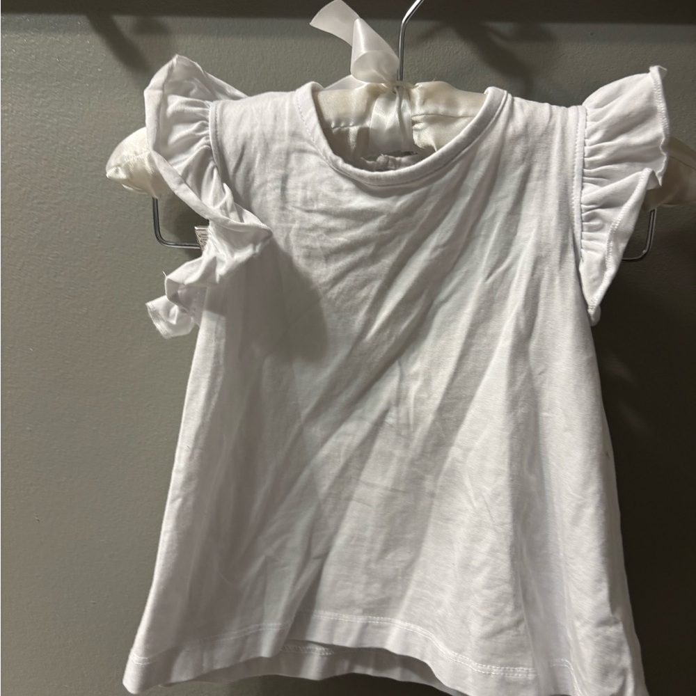 White Ruffled Kids Top